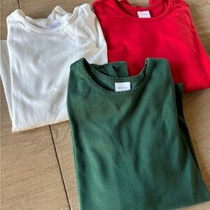 Hanna Andersson Long Sleeve Tees in Green, Red & White